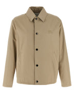 Beige Cotton Full-Length Jacket