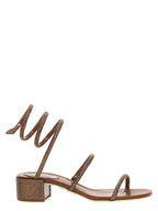 Brown Satin Platform Sandals