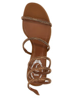 Brown Satin Platform Sandals