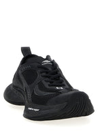 Black Polyester Athletic Sneakers