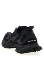 Black Polyester Athletic Sneakers