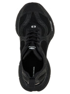 Black Polyester Athletic Sneakers