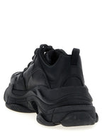 Black Polyethylene Athletic Sneakers