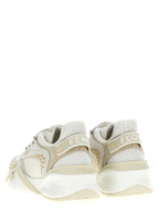 White Polyester Athletic Sneakers