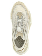 White Polyester Athletic Sneakers