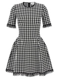 Bicolor Viscose Short Dress
