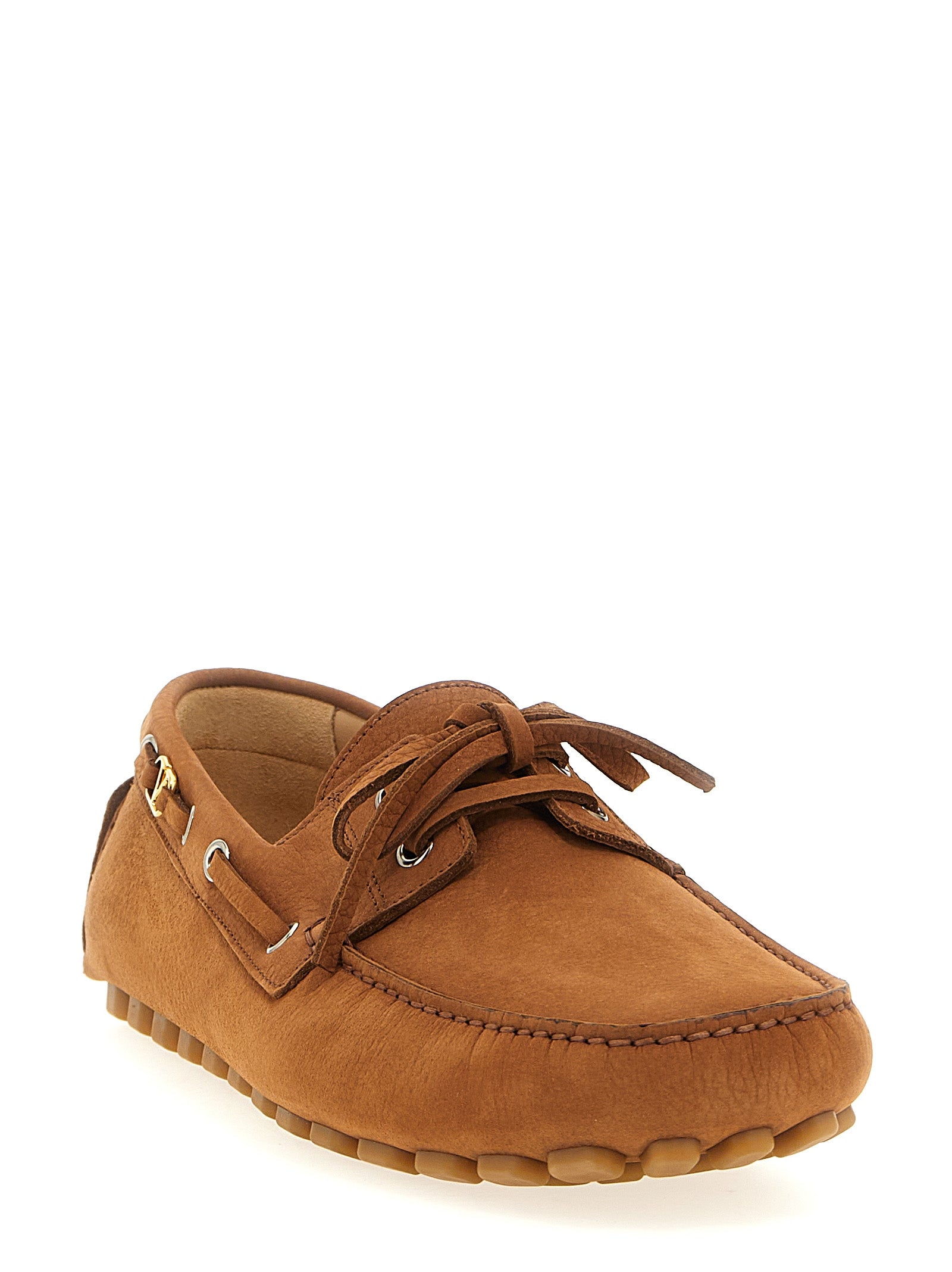 Brown Calfskin Slip-On Loafers