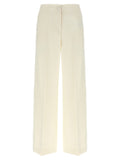 White Wool Casual Pants