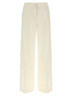 White Wool Casual Pants