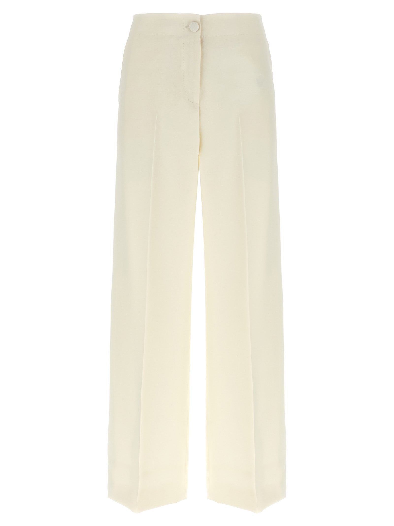 White Wool Casual Pants