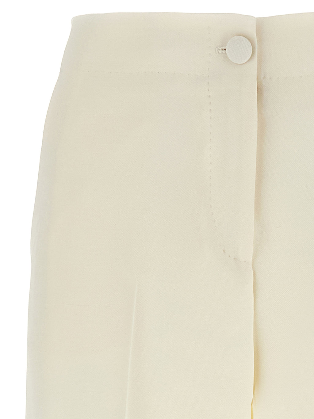 White Wool Casual Pants