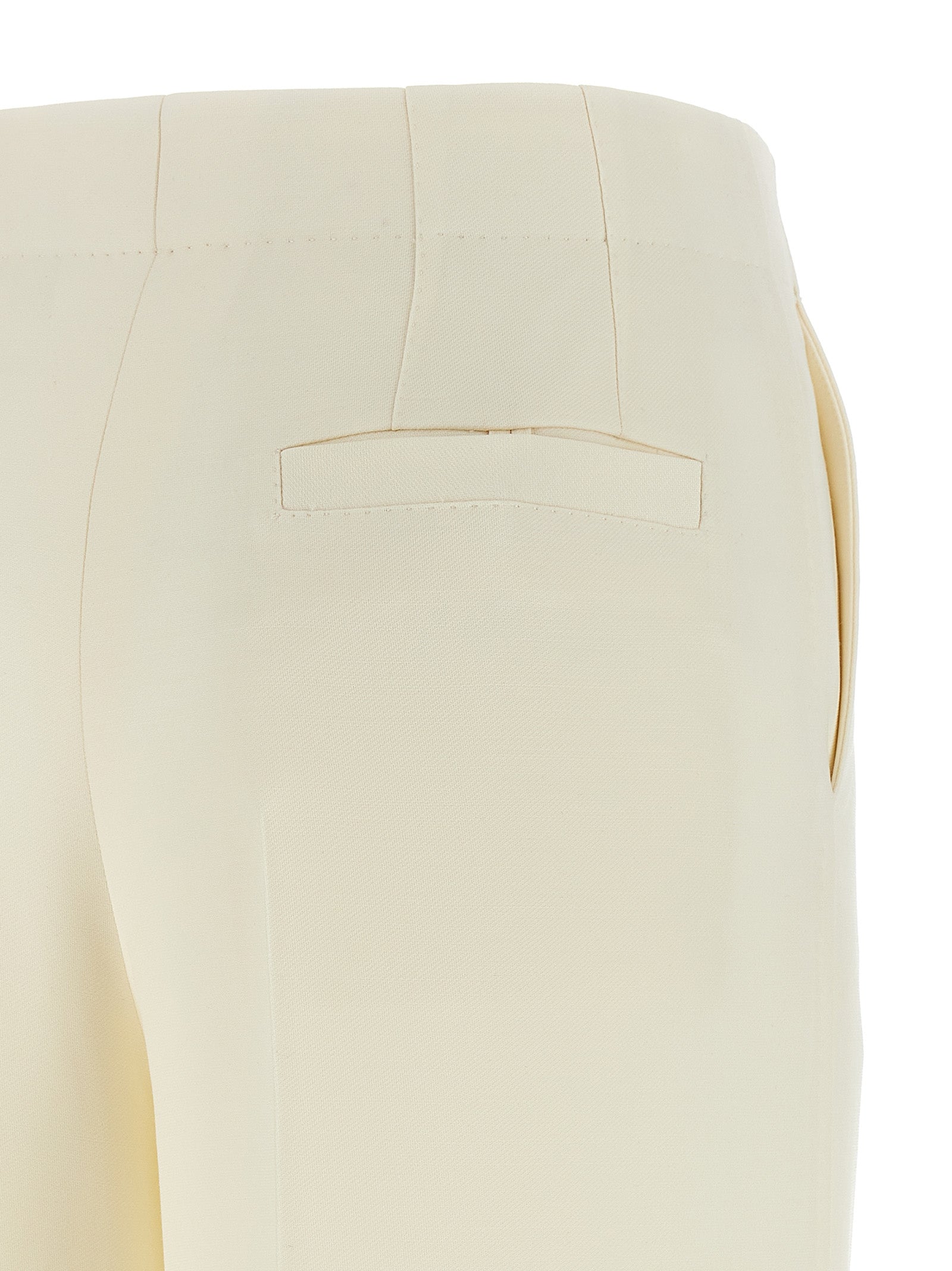 White Wool Casual Pants