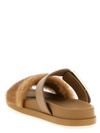 Brown Leather Slides