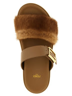 Brown Leather Slides
