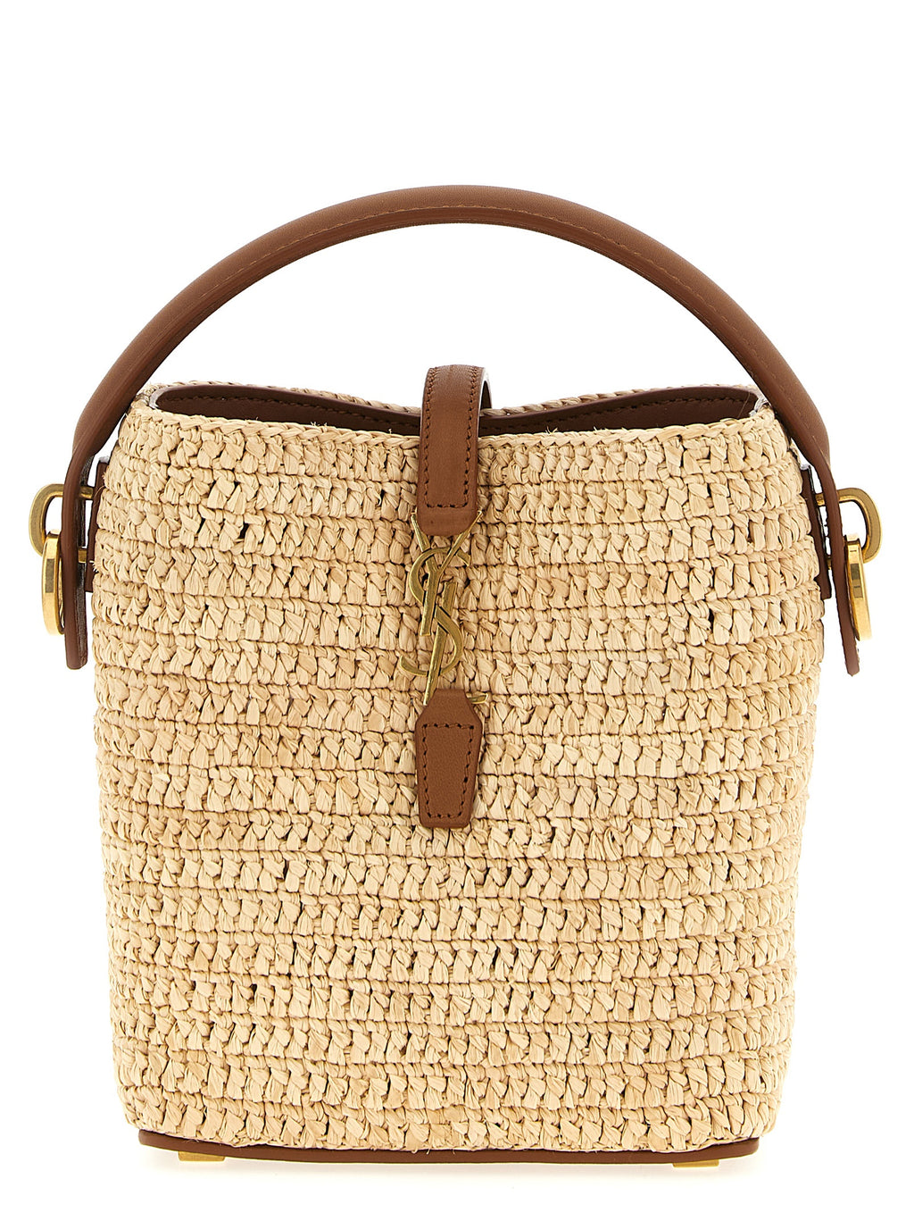 Beige Raffia Crossbody Bag