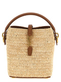 Beige Raffia Crossbody Bag