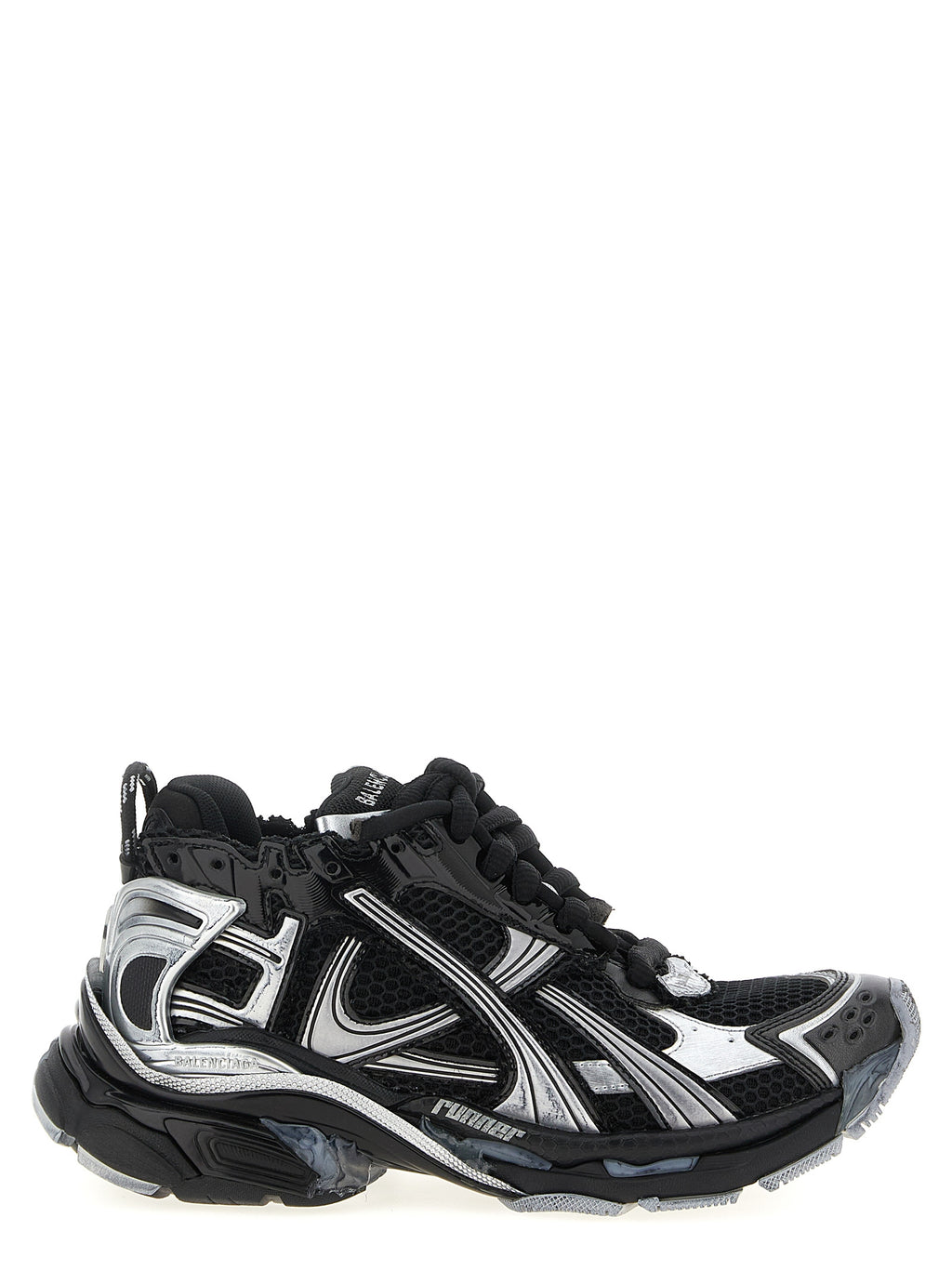 Black Polyethylene Athletic Sneakers