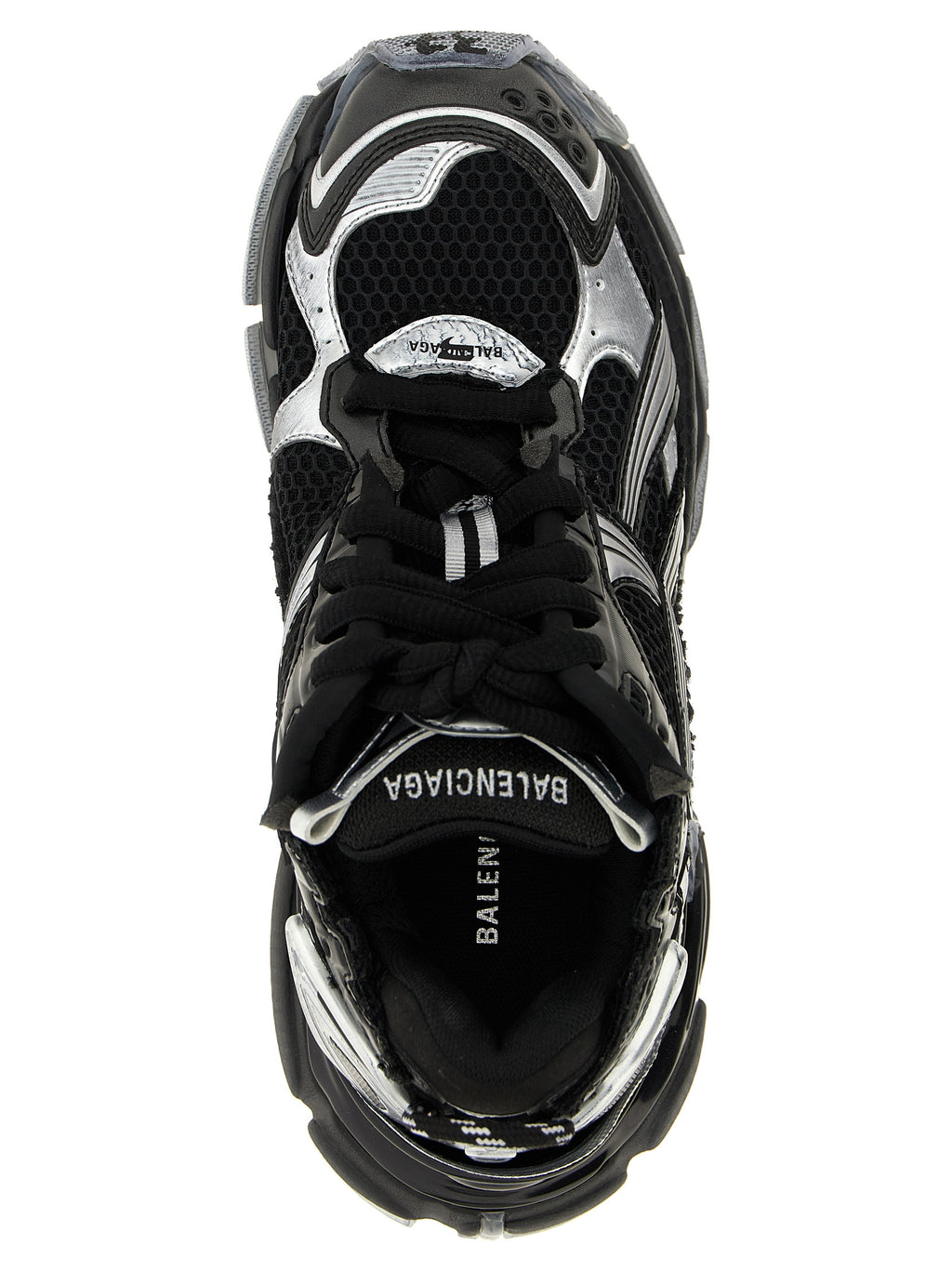 Black Polyethylene Athletic Sneakers