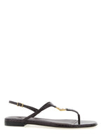 Purple Elastane Flat Sandals