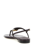 Purple Elastane Flat Sandals