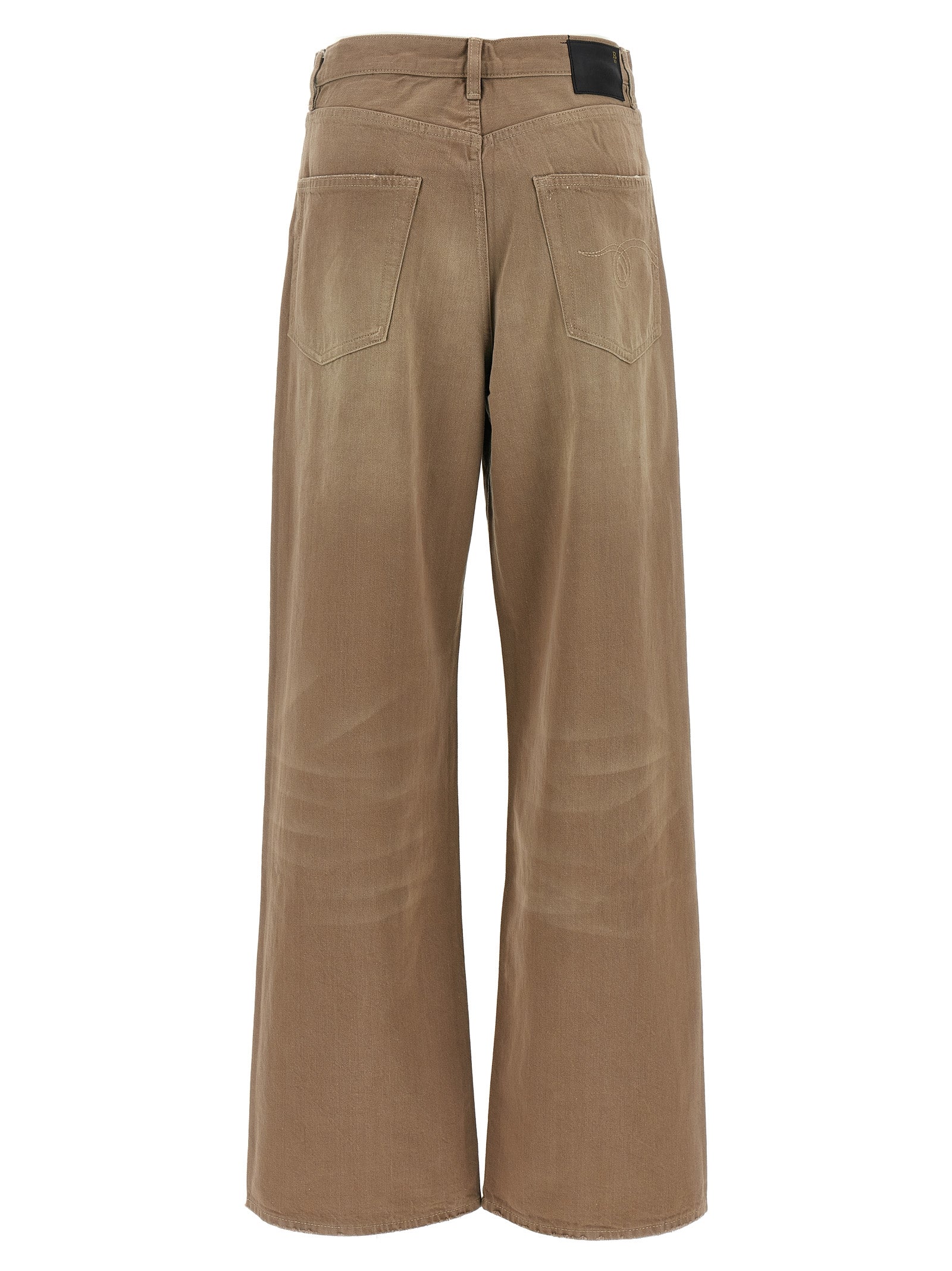 Brown Cotton High-Waisted Jean