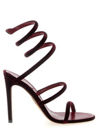 Bordeaux Textile Stiletto Heel Sandals