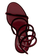 Bordeaux Textile Stiletto Heel Sandals