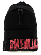 Black Cotton Backpack