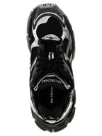 Black Polyethylene Athletic Sneakers
