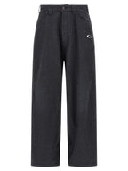 Gray Cotton Casual Pants