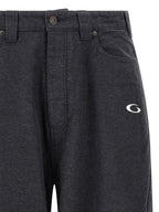 Gray Cotton Casual Pants