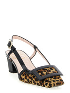 Multicolor Calfskin Mid Heel Pumps