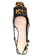 Multicolor Calfskin Mid Heel Pumps