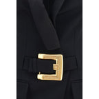 Black Wool Oves Aries Casual Dress