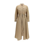 Beige Cotton Casual Dress