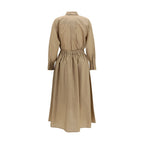 Beige Cotton Casual Dress