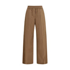 Brown Cotton Casual Pants