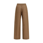 Brown Cotton Casual Pants