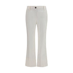 White Cotton Flared Pants
