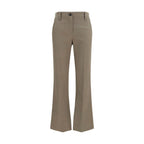 Brown Cotton Flared Pants