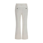 White Cotton Flared Pants