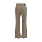 Brown Cotton Flared Pants