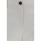 White Cotton Flared Pants