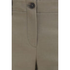 Brown Cotton Flared Pants
