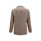 Gray Cotton Full-Length Jacket