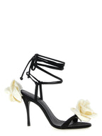 Bicolor Viscose Stiletto Heel Sandals