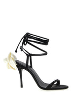 Bicolor Viscose Stiletto Heel Sandals