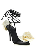 Bicolor Viscose Stiletto Heel Sandals