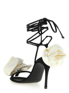 Bicolor Viscose Stiletto Heel Sandals