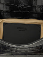 Black Calfskin Shoulder Bag